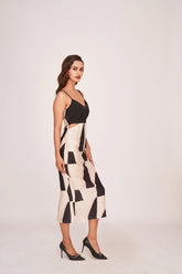 Black satin midi dress